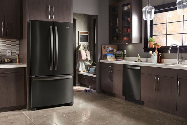 Whirlpool® 36 in. 25.2 Cu. Ft. Fingerprint Resistant Black Stainless French Door Refrigerator-3
