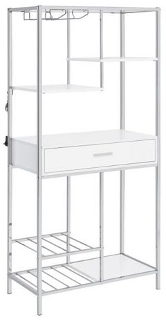 Coaster® Figueroa Silver/White 5-Shelf Wine Cabinet