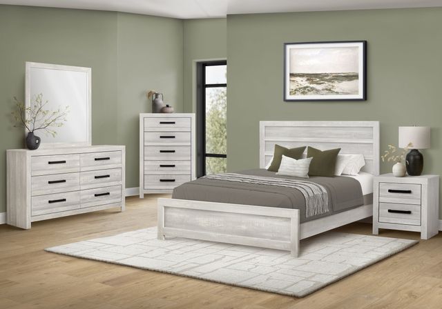 Monarch Specialties Inc. Grey Reclaimed Queen Panel Bed-1