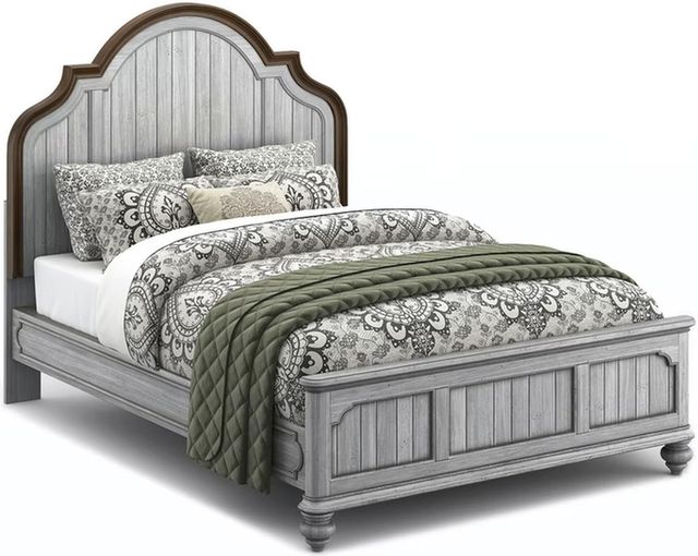 Flexsteel® Plymouth® Distressed Graywash Queen Bed-0