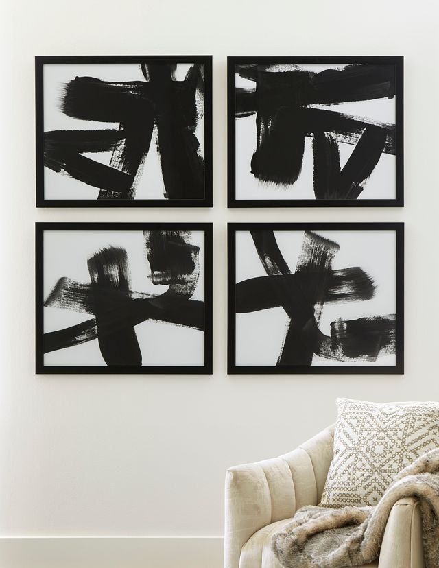 Signature Design by Ashley® Doro 4-Piece Black/White Wall Art-4
