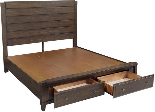 aspenhome® Easton Burnt Umber King Panel Storage Bed-1