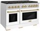 ZLINE Autograph Edition 48" Satin Stainless Steel Pro Style Gas Range with White Matte Door and Champagne Bronze Accents-3