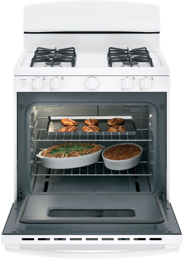 GE® 30" White Freestanding Gas Range-3