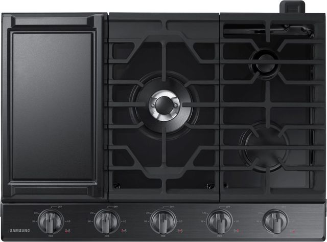 Samsung 30" Fingerprint Resistant Black Stainless Steel Gas Cooktop with Griddle-2