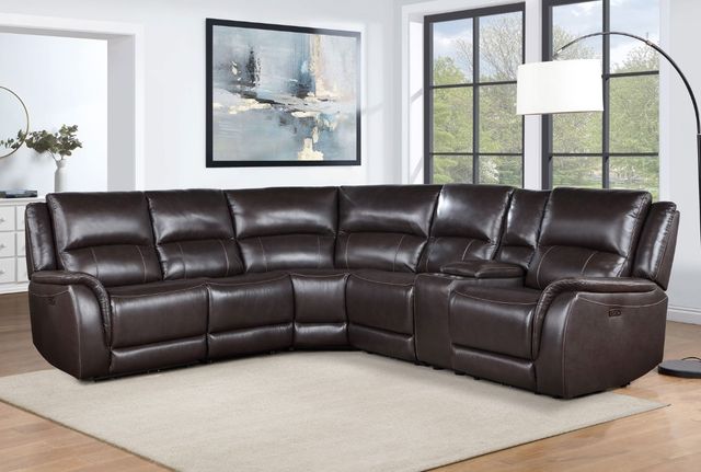 Steve Silver Co. Alexandria 6-Piece Chocolate Power Reclining Curved Sectional-1
