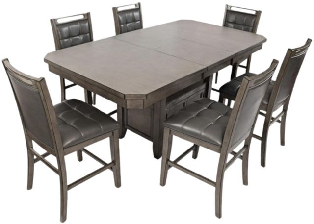 Jofran Inc. Manchester 7-Piece Gray/Warm Wood Counter Dining Set-2