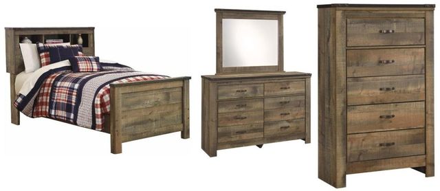 Signature Design by Ashley® Trinell 4-Piece Brown Twin Bookcase Bed Set-0