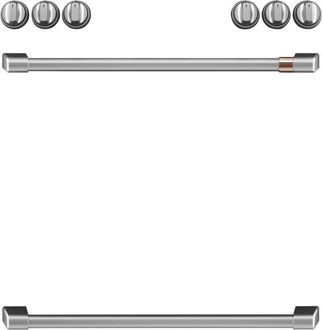 Café™ Brushed Stainless Steel Front Control Electric Knobs and Handle Kit-0
