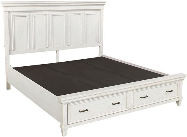aspenhome® Caraway Aged Ivory Queen Panel Storage Bed-1