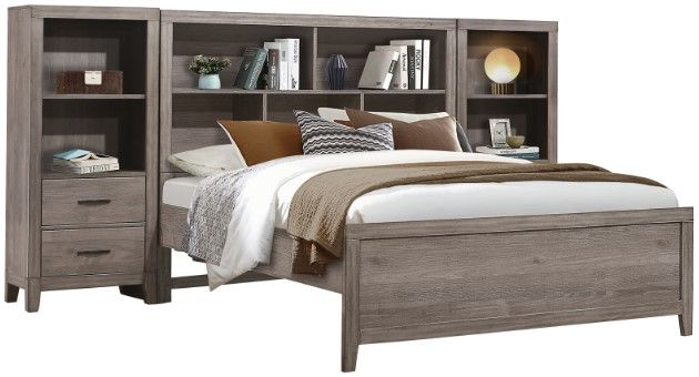Homelegance® Woodrow 3-Piece Gray Queen Bookcase Bed-2