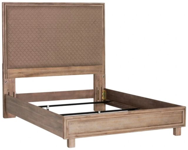 Michael Amini® Hudson Ferry Autumn Bronze/Driftwood California King Upholstered Panel Bed-1
