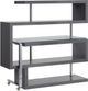 ACME Furniture Buck II Chrome/Clear/Gray High Gloss Writing Desk with Bookshelf-3