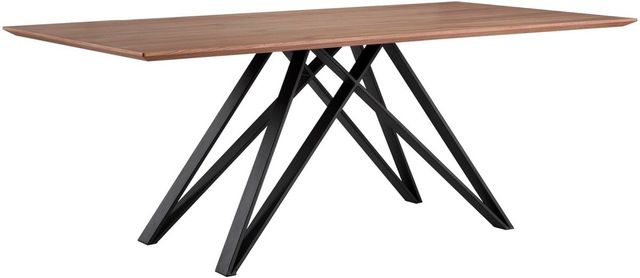 Armen Living Modena Walnut Top Dining Table with Matte Black Base-0