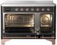 Ilve® Majestic III 48" Glossy Black Pro Style Induction Range with Solid Door and Copper Trim-1
