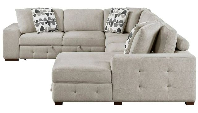 Homelegance® Raife 5-Piece Taupe Right-Arm Facing Sleeper Sectional with Chaise and Ottoman-3