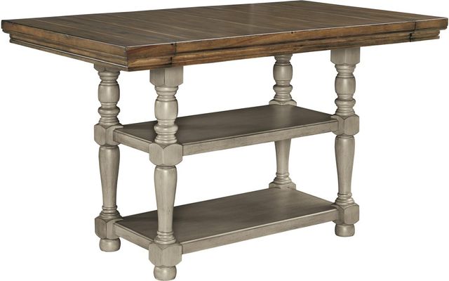 Signature Design by Ashley® Lettner Gray/Brown Counter Height Extension Table-1
