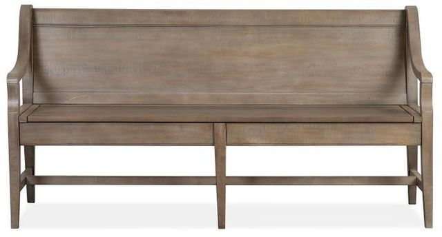 Magnussen Home® Paxton Place Dovetail Grey Bench with Back-3