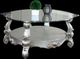 ACME Furniture Versailles Curved Glass Top Coffee Table with Antique Platinum Base-0