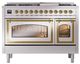 Ilve® Nostalgie II Noblesse 48'' Stainless Steel Pro Style Dual Fuel Range with Brass Trim-1