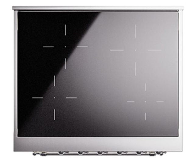 Ilve® Nostalgie II Noblesse 30'' Glossy Black Pro Style Induction Range with Chrome Trim-3