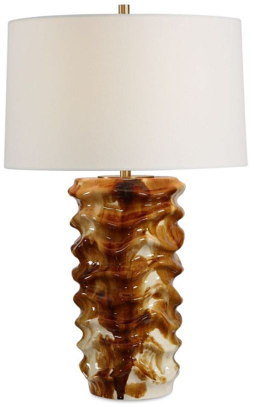Uttermost® Bassa Brown/Cream Glazed Table Lamp-4