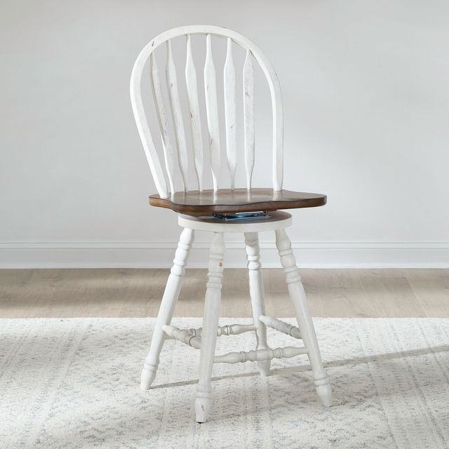 Liberty Furniture Carolina Crossing Windson Antique Honey/White Swivel Counter Stool-1