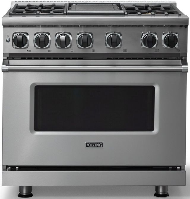 Viking® 7 Series 36" Stainless Steel Pro Style Dual Fuel Range-0