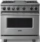 Viking® 7 Series 36" Stainless Steel Pro Style Dual Fuel Range-0