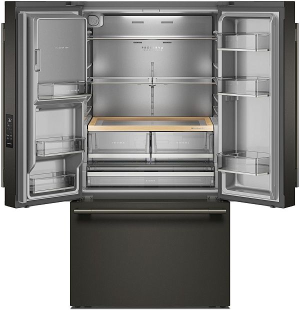 KitchenAid® 36" 30.5 Cu. Ft. Black Ore French Door Refrigerator with Exterior Water and Ice Dispenser-1