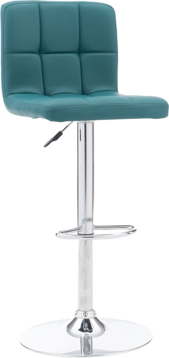 Powell® Clayton Chrome/Teal Adjustable Stool-1