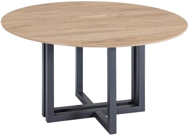 Modus Furniture CEO Washed Oak Dining Table with Gunmetal Base-0