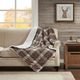 Olliix by Woolrich Lumberjack Brown 50x70" Polyester Cozy Spun and Berber Printed Throw-2