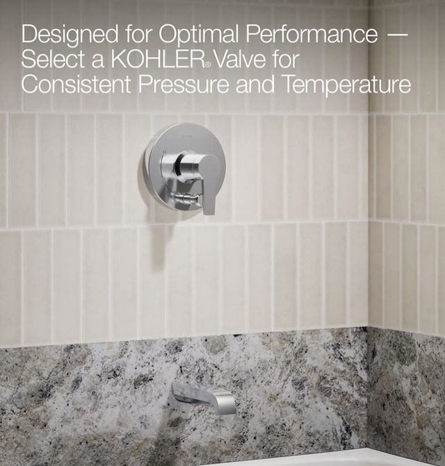 KOHLER® Pitch® Rite-Temp® Polished Chrome 2.5 GPM Bath and Shower Trim Kit with Push-Button Diverter-4