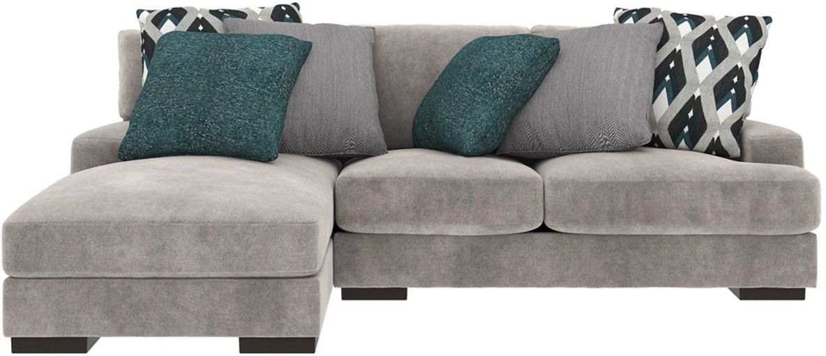 Ashley Bardarson 2 Piece Silver Left Arm Facing Loveseat Sectional and Chaise Bingham Sons Appliances and Furniture Rexburg ID