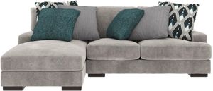 Ashley Bardarson 2-Piece Silver Left-Arm Facing Loveseat Sectional and Chaise