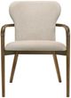 Armen Living Klarissa Cream/Walnut Dining Arm Chair-3