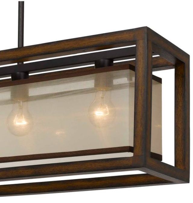 Cal® Lighting & Accessories Rubber Wood Island 4-Light Wood Chandelier-1