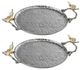 A & B Home Alvada 2-Piece Gold/Silver Decorative Tray Set-0
