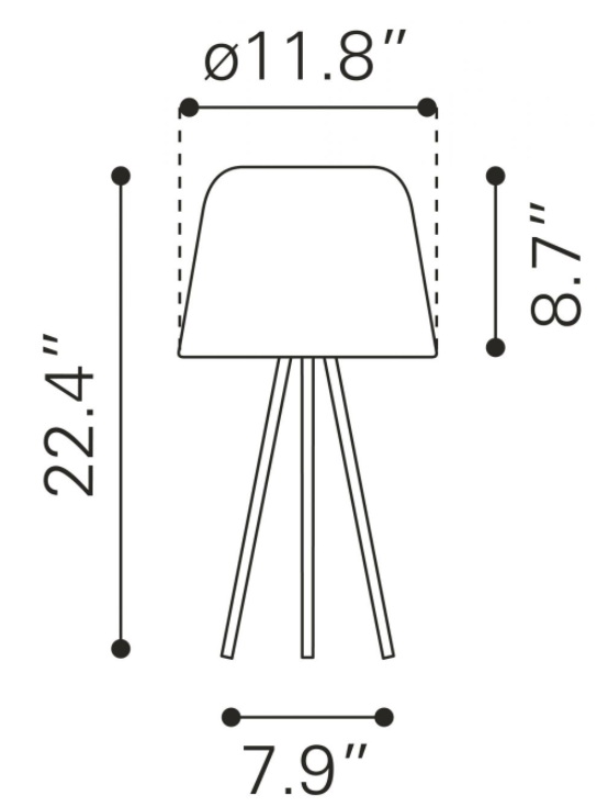 Zuo® Modern Mozzi Gray/Black Table Lamp-3