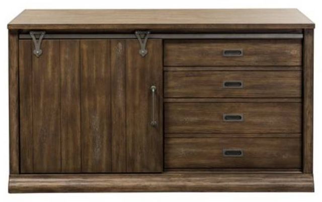 Liberty Furniture Stone Brook Rustic Saddle Executive Computer Credenza-1