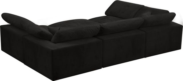 Meridian Furniture Cozy 6-Piece Black Velvet Cloud Modular Sectional-1