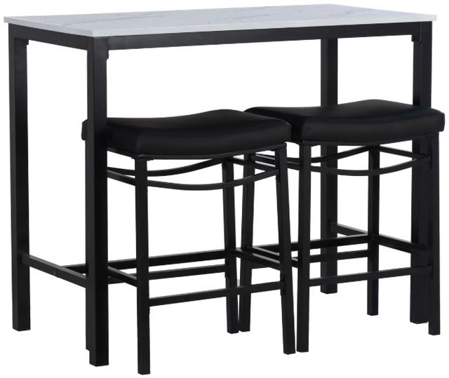 Linon Betty 3-Piece Faux Marble Dining Table Set-0
