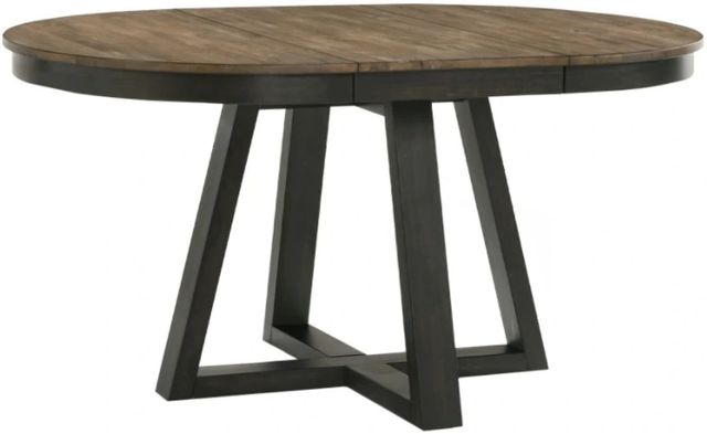 Intercon Harper Pecan Top Round Dining Table with Brushed Brown Base-0