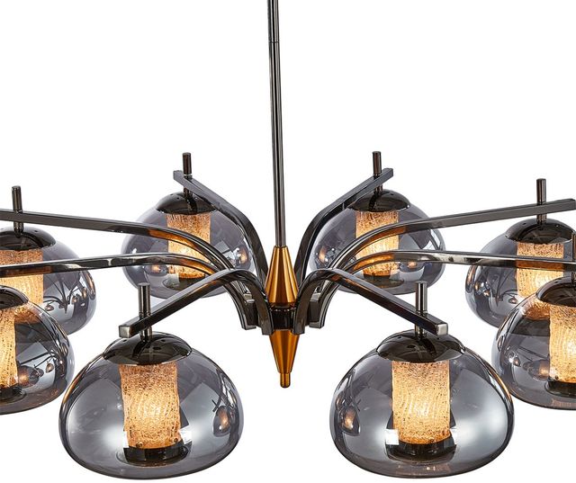 Michael Amini® Ember Black/Gold 8-Light LED Chandelier-4