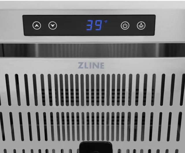 ZLINE Autograph Edition 24" Touchstone 168 Can Outdoor-Rated Dual Refrigerator Drawer with Satin Stainless Steel Doors and Polished Gold Handles-3