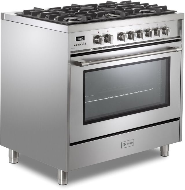 Verona® Prima 36" Stainless Steel Pro Style Dual Fuel Range-3
