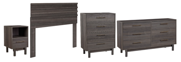 Signature Design by Ashley® Brymont 4-Piece Dark Gray Full Panel Headboard Youth Bed Set-0