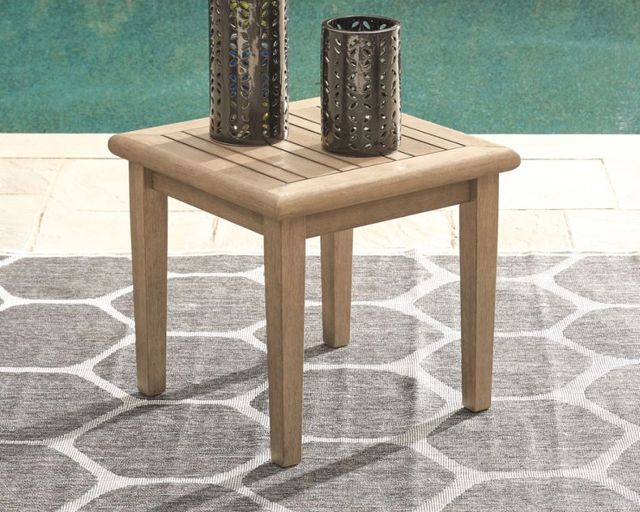 Signature Design by Ashley® Gerianne Grayish Brown Wooden Outdoor End Table-3
