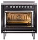 Ilve® Nostalgie II Noblesse 36'' Glossy Black Pro Style Induction Range with Chrome Trim-2